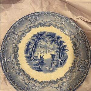 Antique Venus Blue & White Transferware Plate